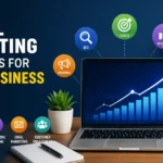 digital marketing strategies for small business showing organic traffic growth dashboard
