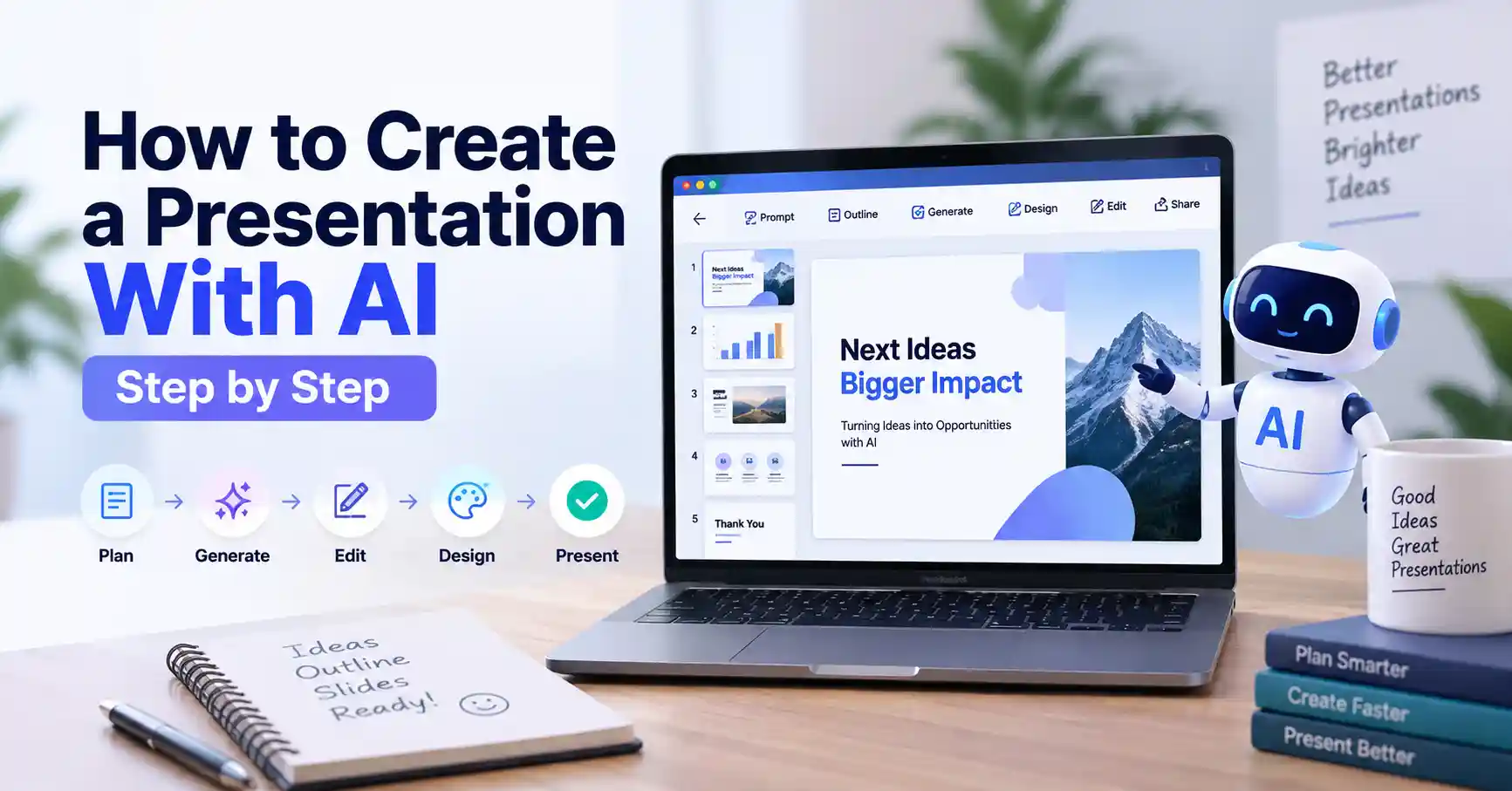 How to create a presentation with AI step by step