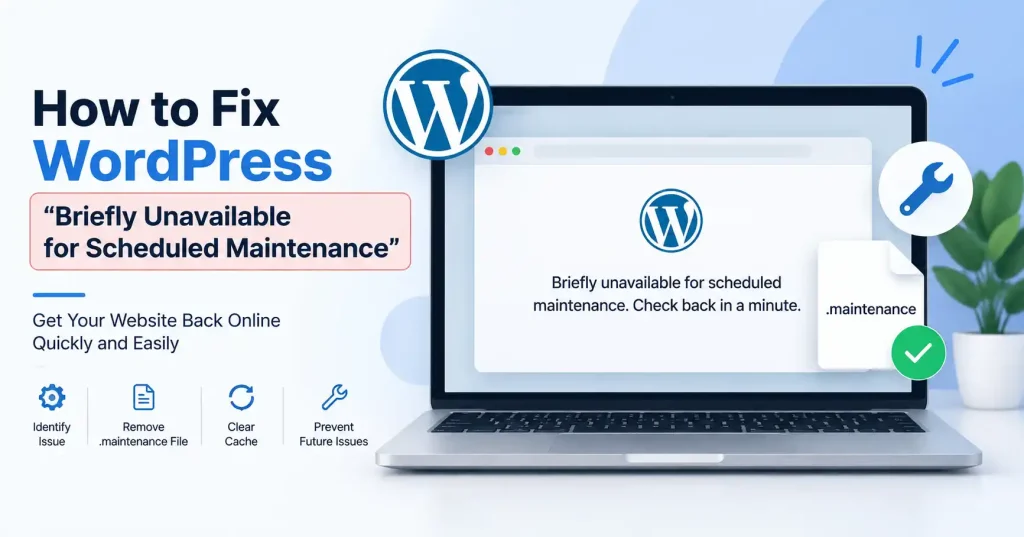 WordPress scheduled maintenance error message