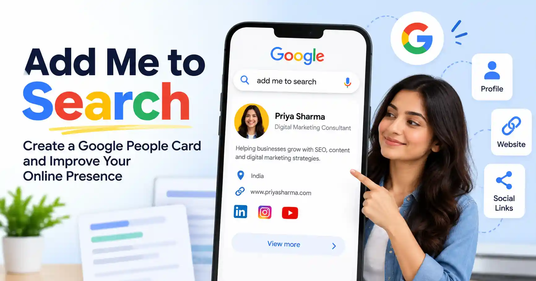 Add Me to Search Google People Card guide